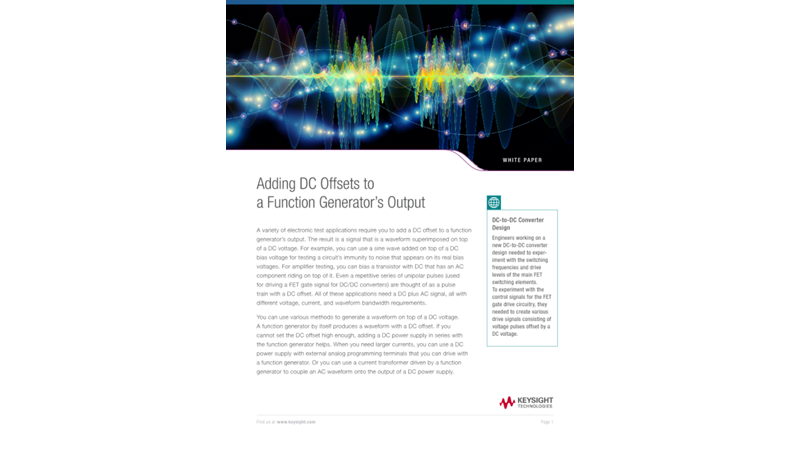 Adding DC Offsets to a Function Generator’s Output